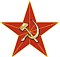 Five point Red Star with Hammer and Sickle - the star of justice - the five points represent the five fingers of a working hand