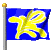 The Brussels flag shows a golden marsh iris (Iris pseudacorus) bordered in white on a blue field