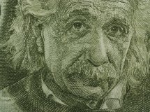 Albert Einstein's image on a banknote