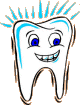 a cartoon picture of a happy tooth