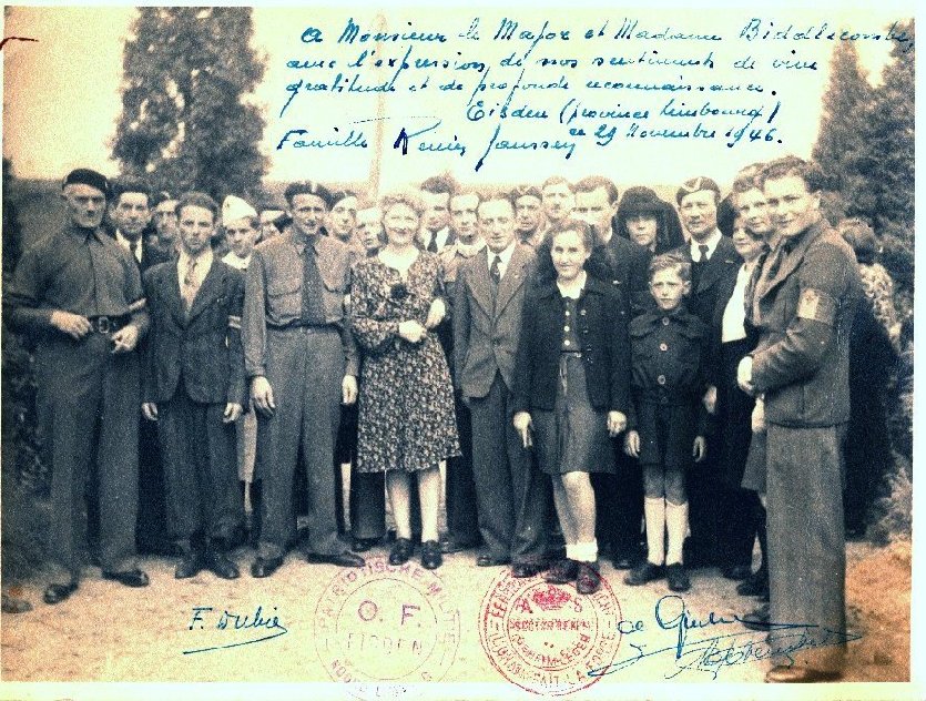 Marthe with her surviving colleagues in the Secret Army