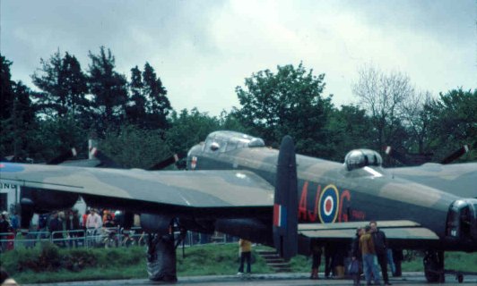 Photograph taken from the rear of the Lancaster on static display