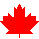 Maple Leaf - red for the blood shed by Canadians during WW1