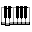 Click on piano keys for music
