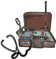 Picture showing the inside of a spy suitcase, similar to those used in WW II